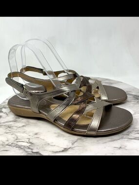 Naturalizer Cadence Multicolored Metallic Strappy Comfort Sandals 9 Narrow Chic